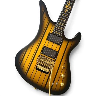 Custom Titan Synyster Gates Gold Burst Pinstripe Floyd Rose Tremolo Electric Guitar - Image 13