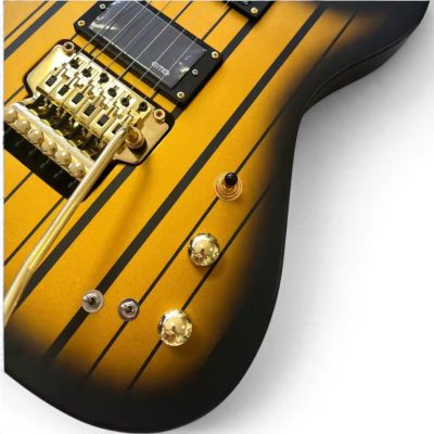 Custom Titan Synyster Gates Gold Burst Pinstripe Floyd Rose Tremolo Electric Guitar - Image 11