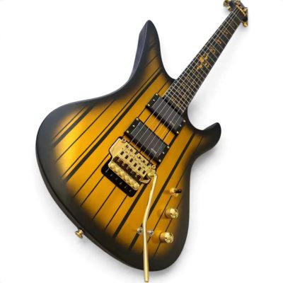 Custom Titan Synyster Gates Gold Burst Pinstripe Floyd Rose Tremolo Electric Guitar - Image 8