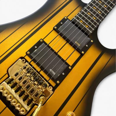 Custom Titan Synyster Gates Gold Burst Pinstripe Floyd Rose Tremolo Electric Guitar - Image 5