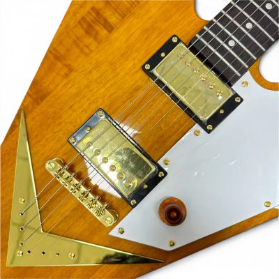 Custom Crown Richie Explorer Reverse Flying V Natural Finish Guitar - Image 3