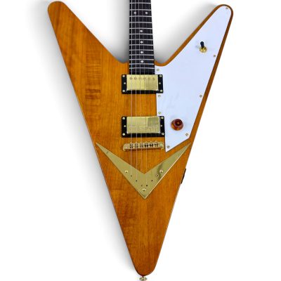 Custom Crown Richie Explorer Reverse Flying V Natural Finish Guitar - Image 2