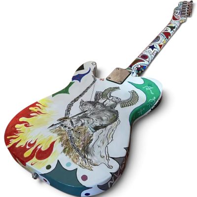Custom Regent Full Body Hand Painted Joker Bruce Finish Electric Guitar - Image 7