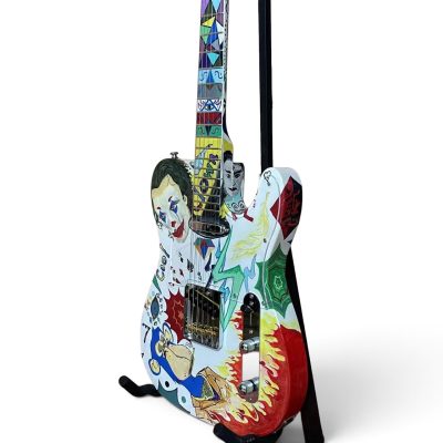 Custom Regent Full Body Hand Painted Joker Bruce Finish Electric Guitar - Image 3