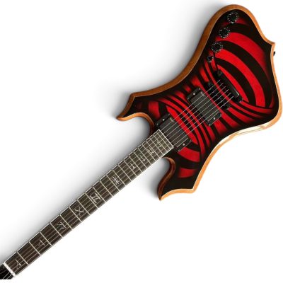 Custom Titan Explorer Red Black Nomad Norse Dragon Audio Wylde Rune Fretboard Inlays Electric Guitar - Image 3