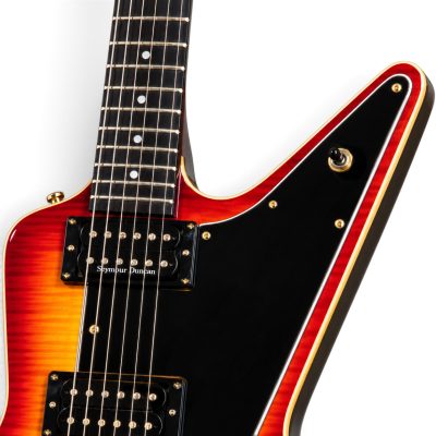Custom Crown Cherry Sunburst Flamed Maple Top Modernistic Explorer Electric Guitar - Image 10