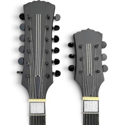 Custom Titan Barbarian Double Neck Dark Grey Satin Vertigo Wylde Psychic Bullseye Rawtop 12 6 String Guitar - Image 5
