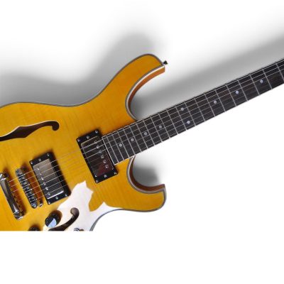 Custom Vesper Languedoc Region G2 Amber Flamed Maple Top Semi Hollow Electric Guitar - Image 5