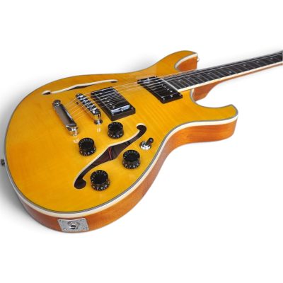 Custom Vesper Languedoc Region G2 Amber Flamed Maple Top Semi Hollow Electric Guitar - Image 4