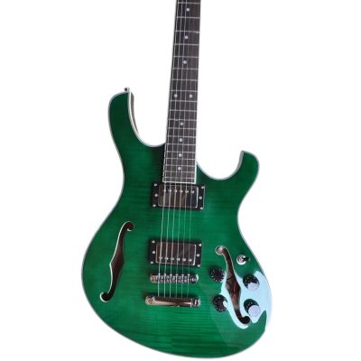 Custom Vesper Languedoc Region G2 Green Flamed Maple Top Semi Hollow Electric Guitar