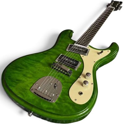 Custom Sapphire Ventures Green Quilted Maple Johnny Ramone Electric Guitar - Image 6
