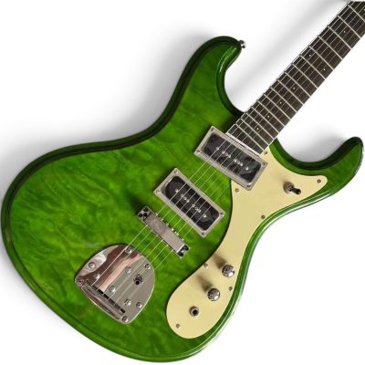 Custom Sapphire Ventures Green Quilted Maple Johnny Ramone Electric Guitar - Image 3