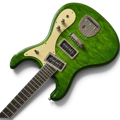 Custom Sapphire Ventures Green Quilted Maple Johnny Ramone Electric Guitar - Image 2