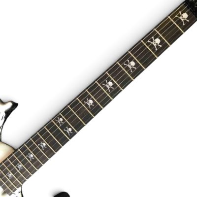 Custom Obsidian George Hand Painted Skull And Snakes Carved Electric Guitar Floyd Rose Tremolo - Image 6