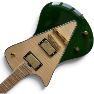 Custom Aether Armada Green Flame Cream Maple Finish Opaque Electric Guitar - Image 11