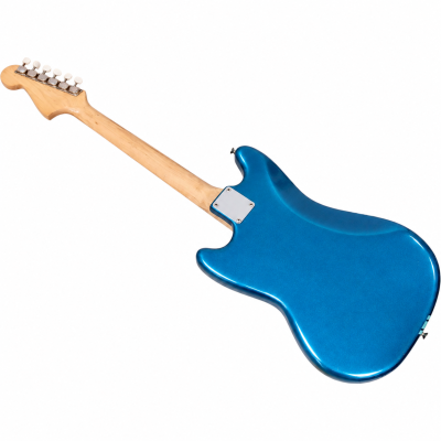 Custom Regent Mustang Cobain Metallic Lake Placid Blue Finish Pale Aqua Blue Stripes Electric Guitar - Image 6