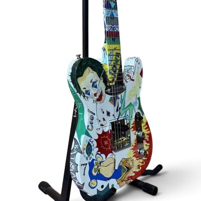 Custom Regent Hand Painted Joker Bruce Finish Electric Guitar - Image 4
