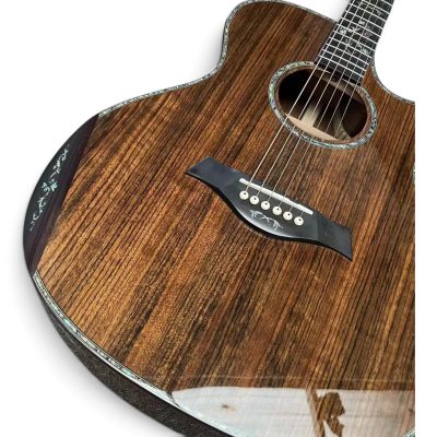 Custom Emberline Walnut Olive Wood Back And Sides Acoustic Guitar PS14 Auditorium - Image 4