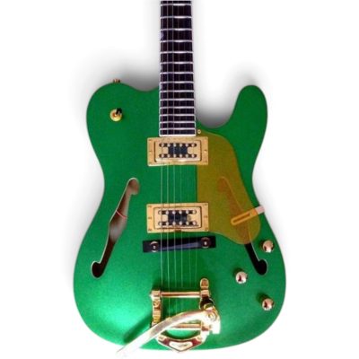Custom Regent Fhole Translucent Irish Metallic Green Paul Waller Masterbuilt Bigsby Hollow Body Guitar