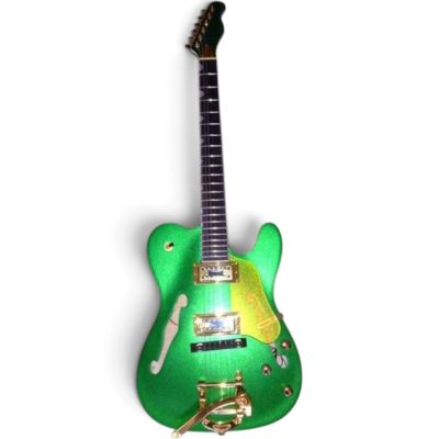 Custom Regent Fhole Translucent Irish Metallic Green Paul Waller Masterbuilt Bigsby Hollow Body Guitar - Image 2