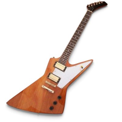 Custom Crown Natural Modernistic Explorer 6 String Electric Guitar - Image 3