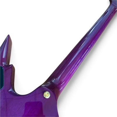 Custom Tempest Trans Royal Purple Burst Dimebag Razorback Flying V Floyd Rose Tremolo Guitar ML - Image 7