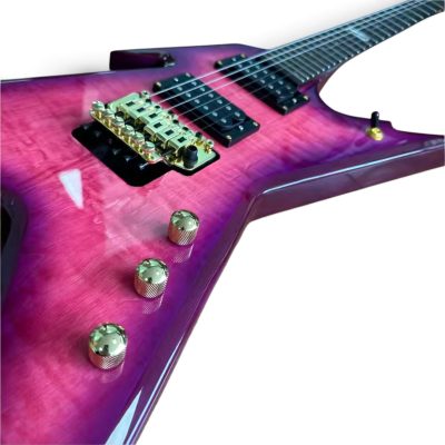 Custom Tempest Trans Royal Purple Burst Dimebag Razorback Flying V Floyd Rose Tremolo Guitar ML - Image 6