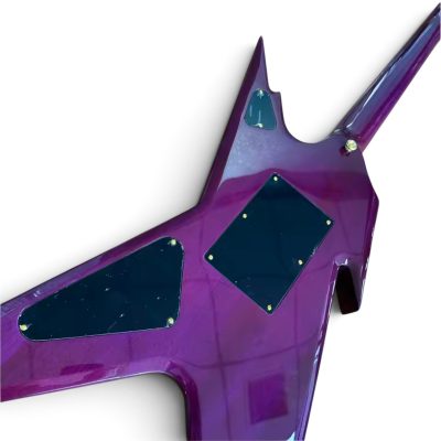Custom Tempest Trans Royal Purple Burst Dimebag Razorback Flying V Floyd Rose Tremolo Guitar ML - Image 5