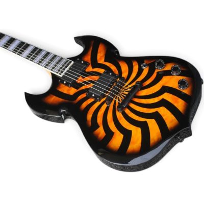 Custom Titan Wylde Barbarian Amber Buzzsaw Audio Finish Electric Guitar - Image 4