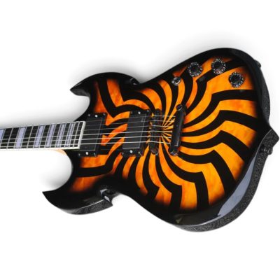 Custom Titan Wylde Barbarian Amber Buzzsaw Audio Finish Electric Guitar - Image 3